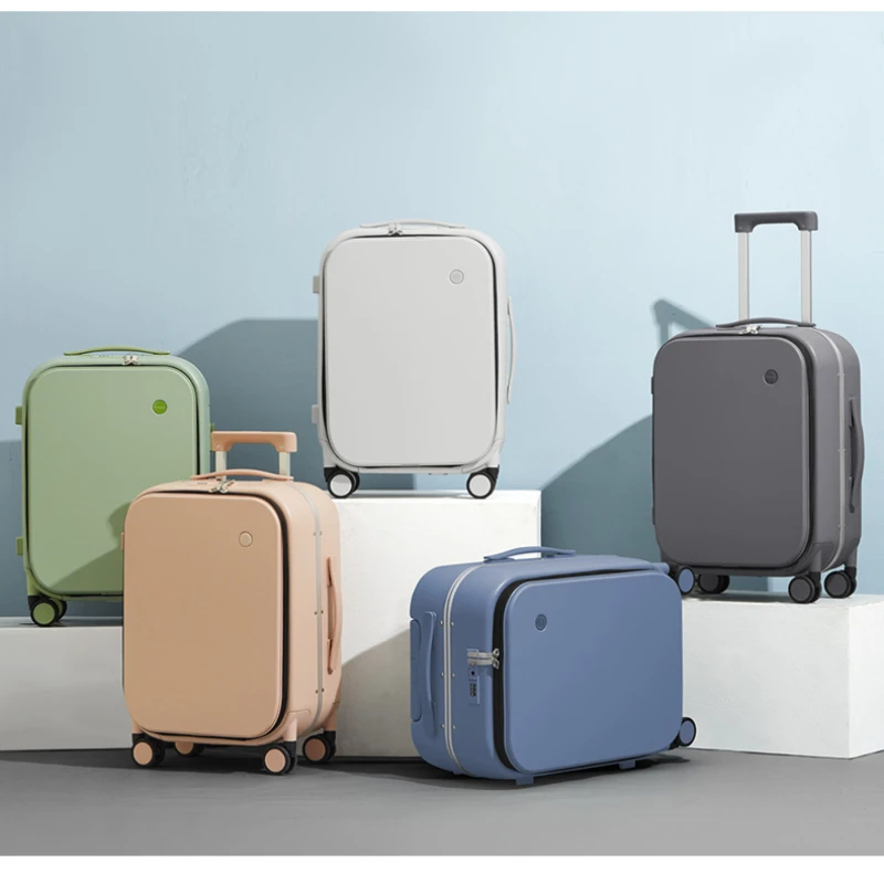 Multifunction Aluminum Frame Suitcase Carry on Rolling Luggage  Universal Wheel Suitcase Password Boarding Case 18 20 24 Inch