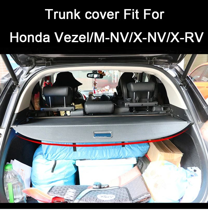 

Car Interior Trunk Cover Luggage Carrier Curtain Black Retractable Cargo Cover Fit For Honda Vezel/XNV/MNV/XRV