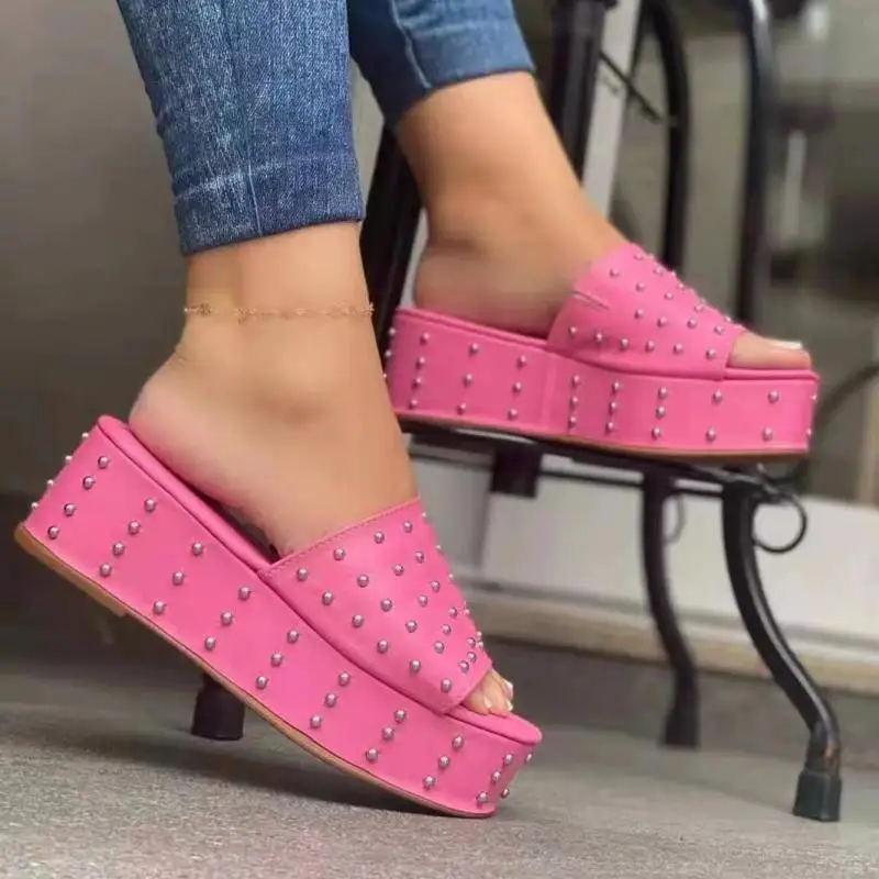 Fashion Super High Wedge Sandals Unique Party High Heel Sandals Ladies Sweet Polka Dot Platform Shoes Ladies Heightening TGHDOF