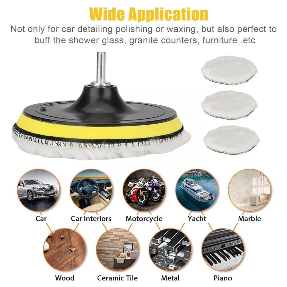 

3/4/5 inch Polishing Kit Polishing Pad Car Waxing Sponge Car Polisher Wool Gadget Care Auto Wheel Disk Paint Pads Q9K7