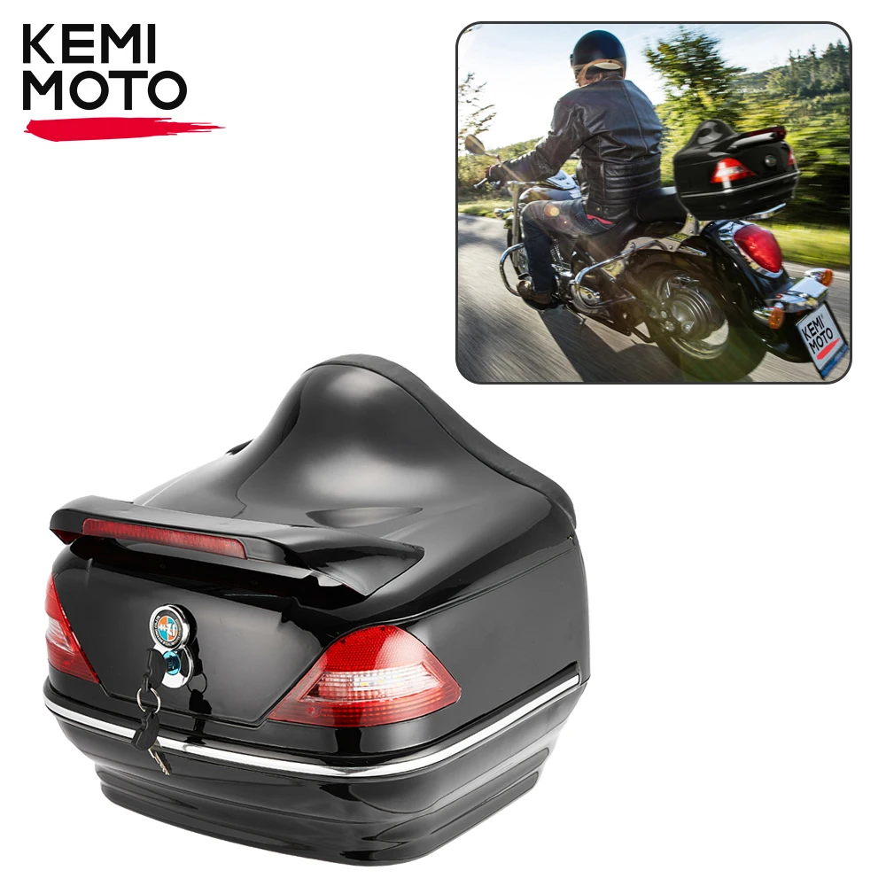 

48L Motorcycle Hard Trunk Rear Storage Box Top Tail Rear Luggage Trunk Case Toolbox w/Backrest Pad For BMW For YAMAHA For Honda