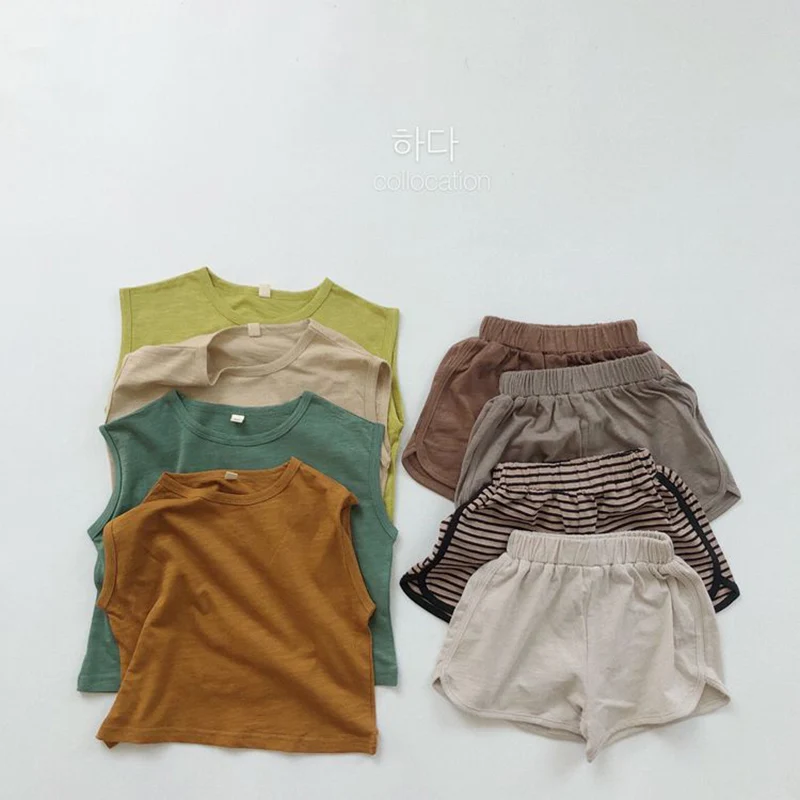 Yg Children's Solid Color Shorts Boys And Girls' Cotton Bonded Shorts Loose Shorts Children's Pants