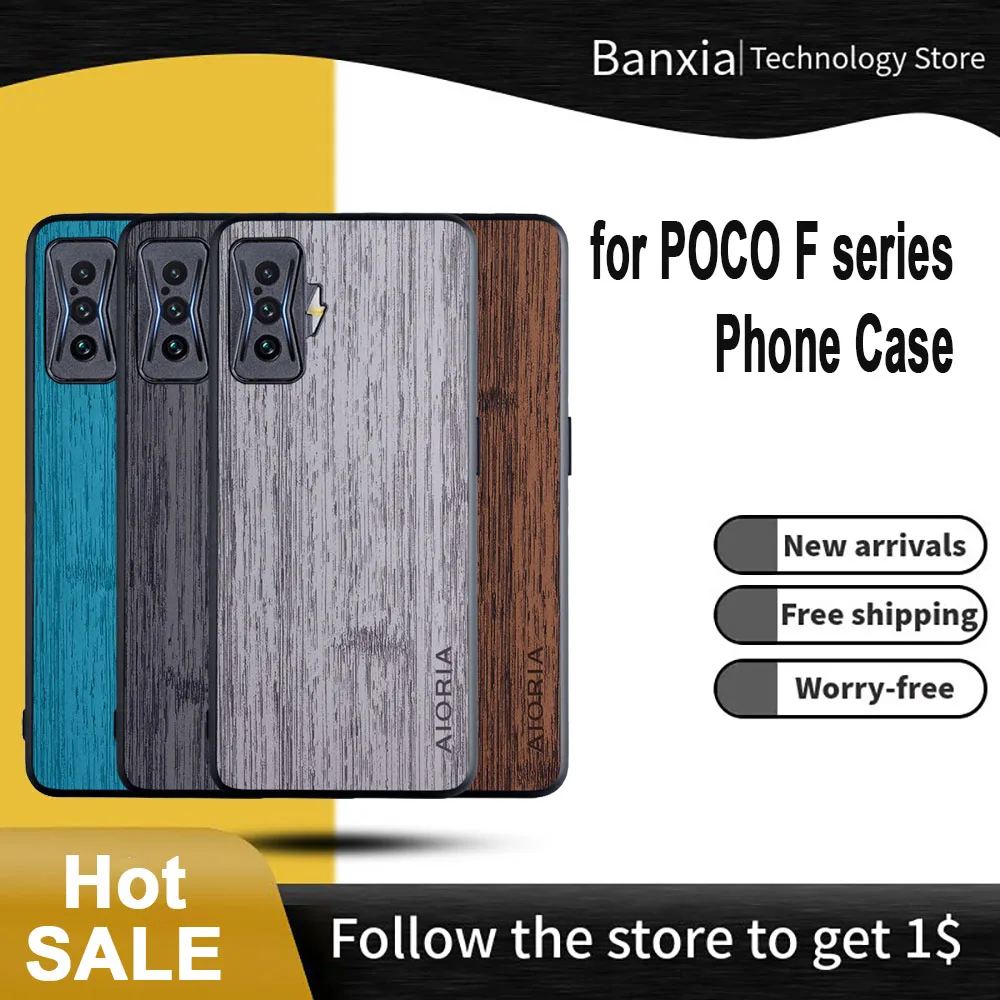 

New Phone Case for Xiaomi Poco F3 Pro F4 GT Redmi K50 Gaming 5G Bamboo Wood Pattern Leather Cover for Poco F4 Gt Case Cover