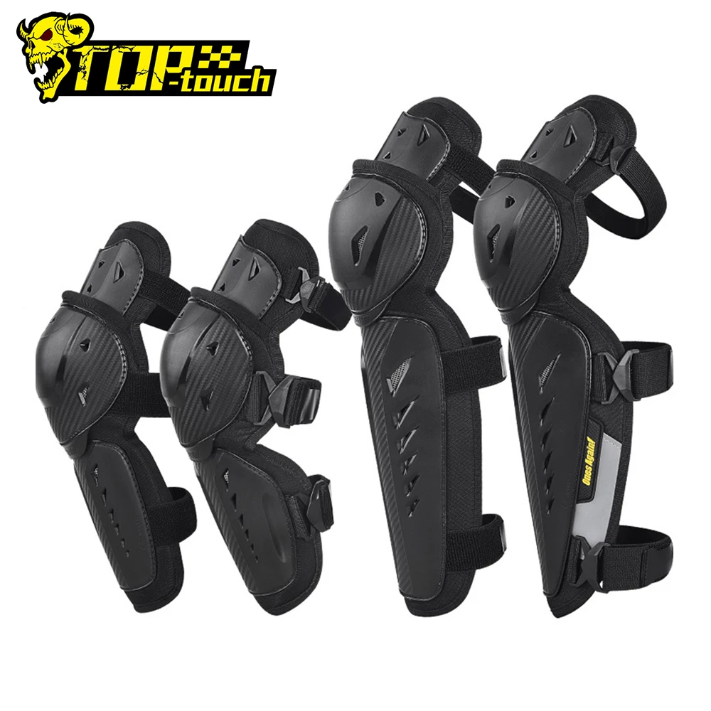 Summer Motorcycle Riding Knee Pads Elbow Pads Anti-fall Breathable Four-piece With Reflective Strips Flexible Moto Equipment