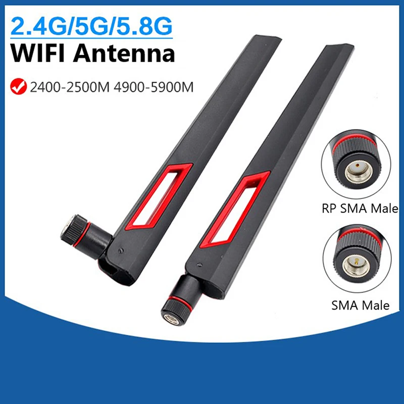 

1pair 10 Dbi Dual Band WIFI Antenna 2.4G 5G 5.8Gh Universal Antennas Amplifier 50W 19.5cm For Wireless Transmitter Receiver