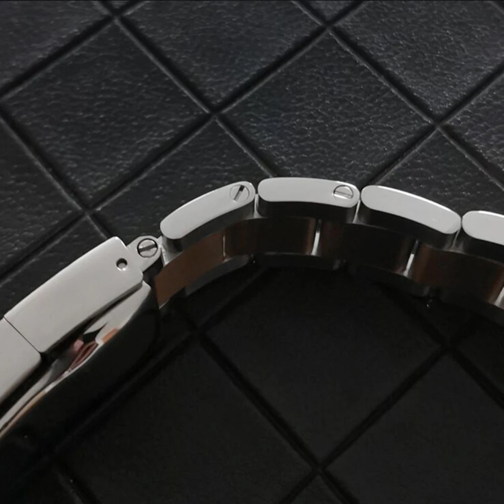 20MM Stainless Steel Medium Light/Five Beads Strap Watchbands for 39MM Oyster Perpetual Case