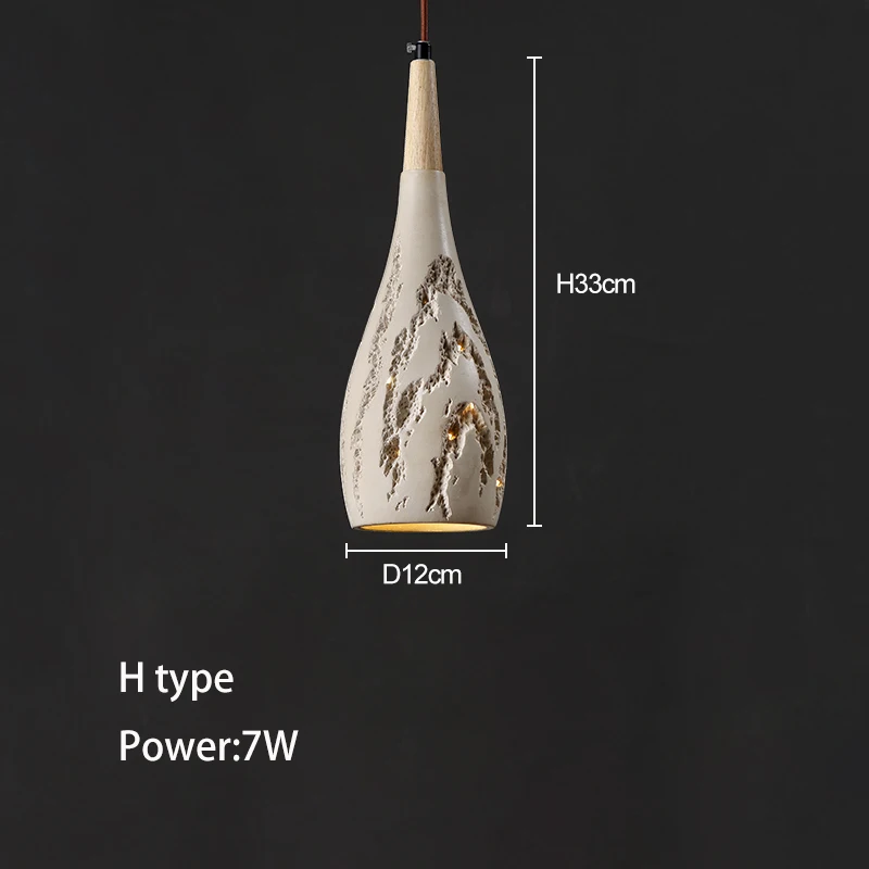 

Светодиодный подвесной светильник, прикроватная люстра для спальни, потолочный светильник из бетонного цемента, дизайнерское освещение в стиле лофт для ресторана, бара