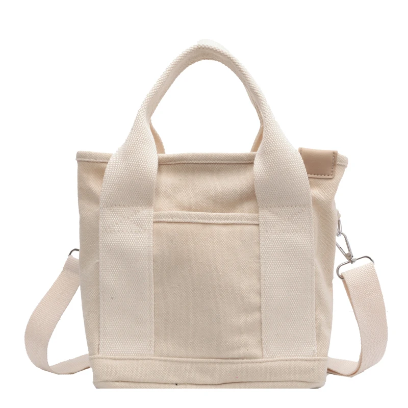 

Canvas Handbag Women Simple Student Bento Bag Solid Crossbody Bags for Girls Casual Tote Bag Female Designer Shoulder Bags Sac