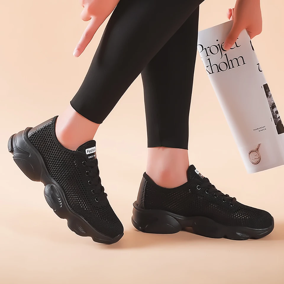 Loekeah Fashion Walking Shoes For Ladies Breathable Mesh Casual Sneakers Outdoor Sports Lightweight Footwear Anti-Slip Shoes