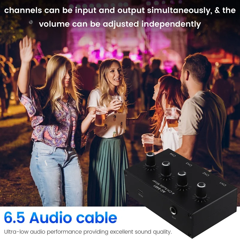 AC-6401 Microphone Condenser Sound Card PC Computer Audio USB Electric Guitar Live Broadcast Recording