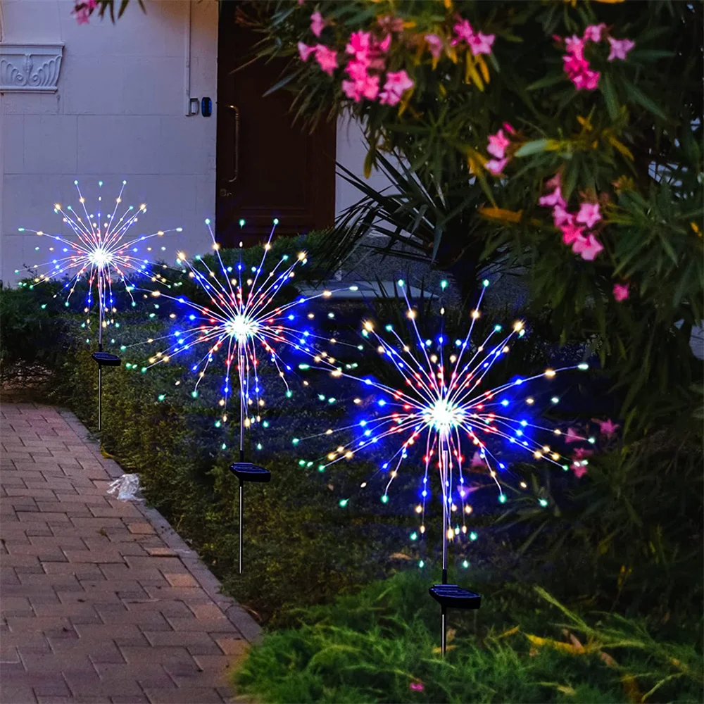 

LED Solar Firework Light Grass Globe Dandelion120 LED Fairy Lights Outdoor Waterproof Garden Decoration Lawn Pathway Solar Lamp