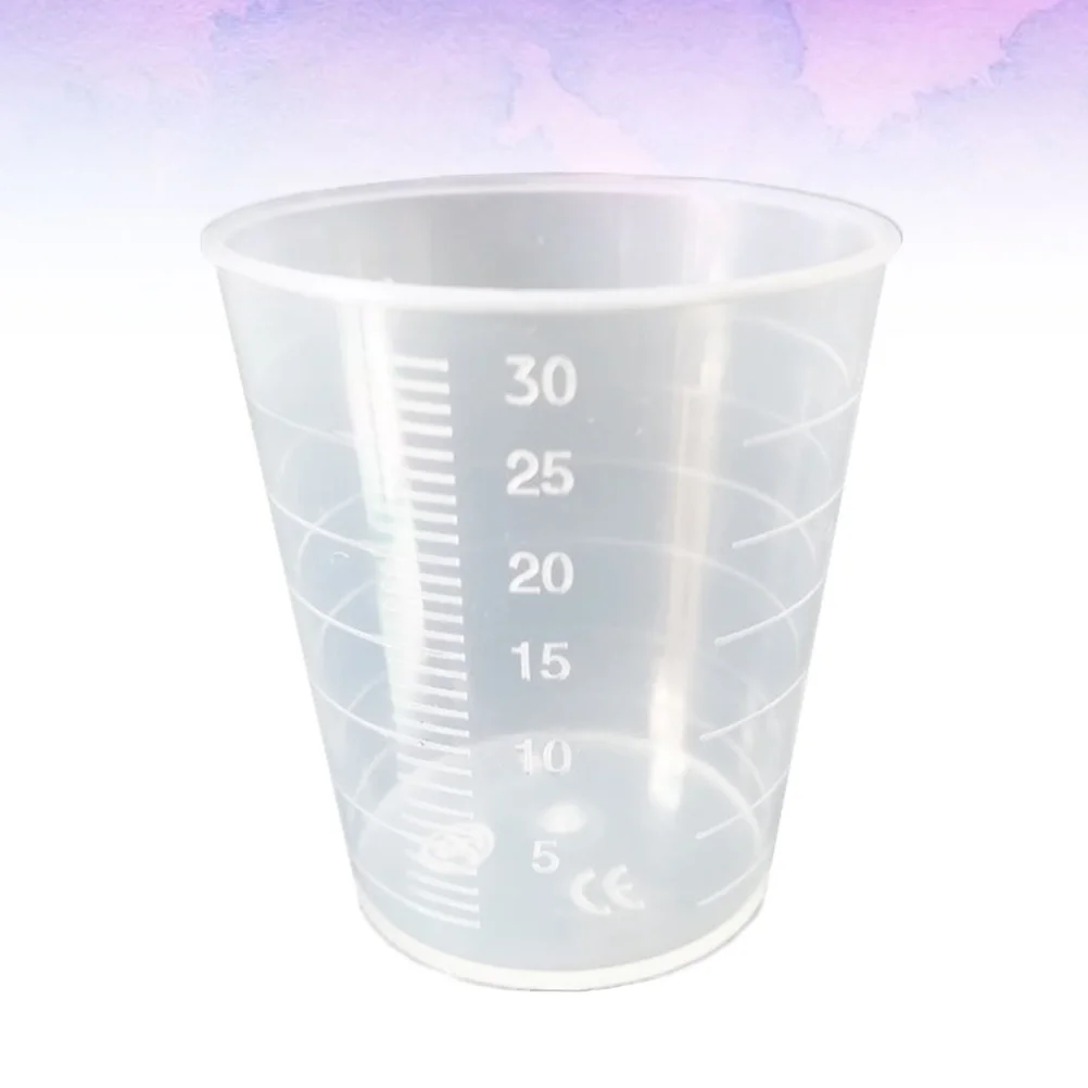 

100pcs 30ml Clear Measuring Cup Professional Laboratory Scale Cups for School Mixing