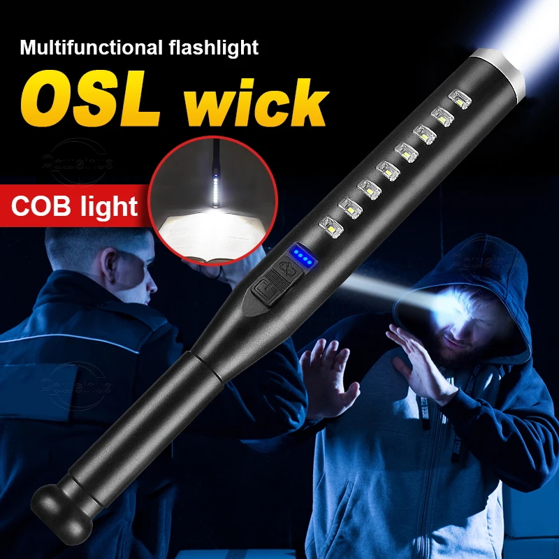 

NEW Baseball LED Tactical Flashlight USB Rechargeable Torch XHP50 Powerful Multifunctional Flash Light For Self Defense Hunting
