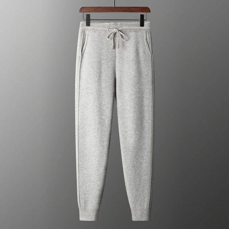 Мужские брюки из 100% мериносовой шерсти осенние и зимние утолщенные с высокой