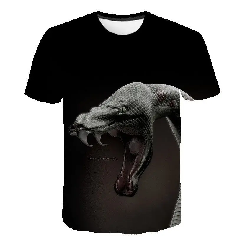 

Новинка Ослепительная крутая трендовая Повседневная Свободная Мужская футболка хит продаж для красоты And Snake с 3d Цифровым принтом, с коротким рукавом и круглым вырезом