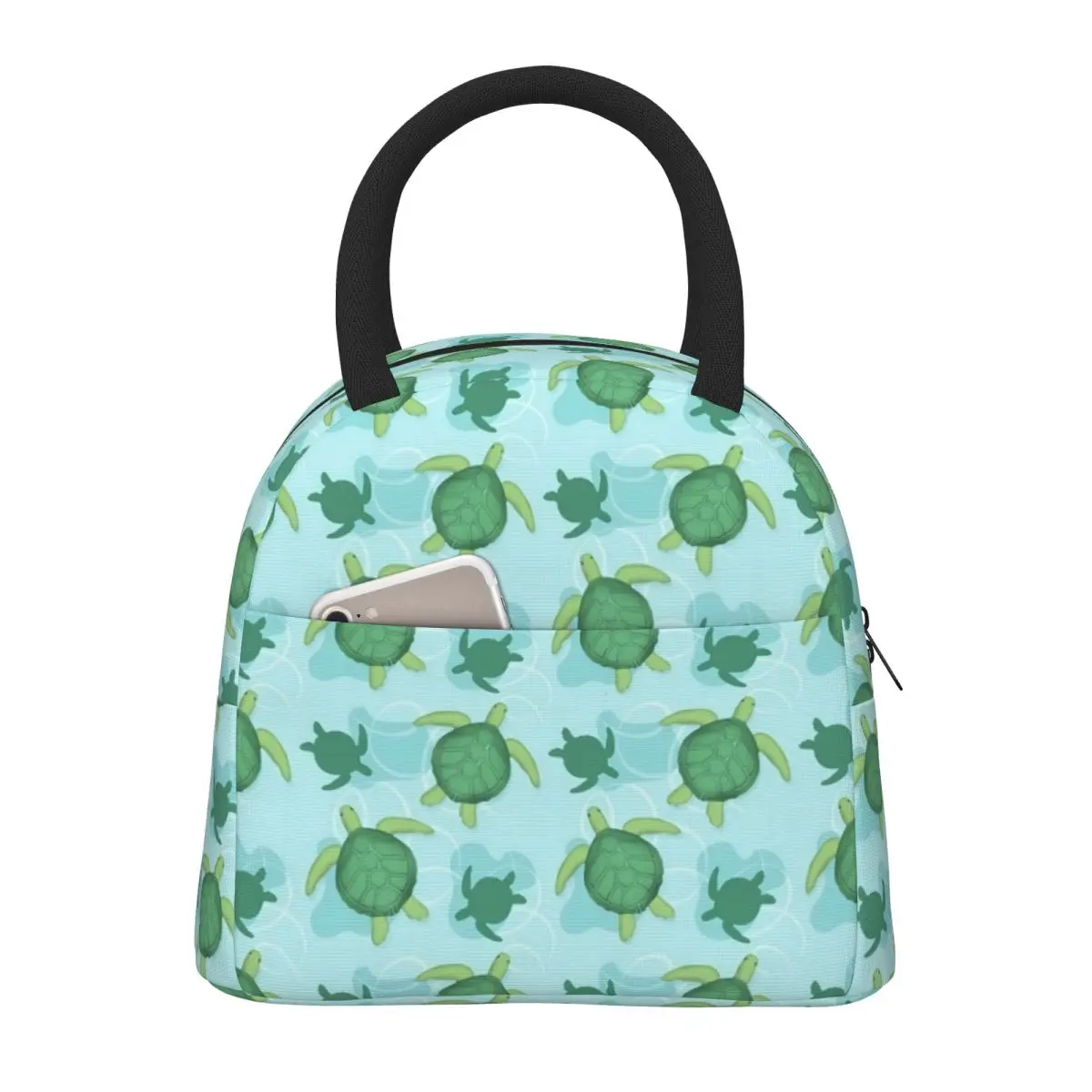 

Aquatic Sea Turtle Lunch Bag For Women Cute Animal Lunch Box Casual Picnic Cooler Bag Portable Insulated Oxford Tote Food Bags