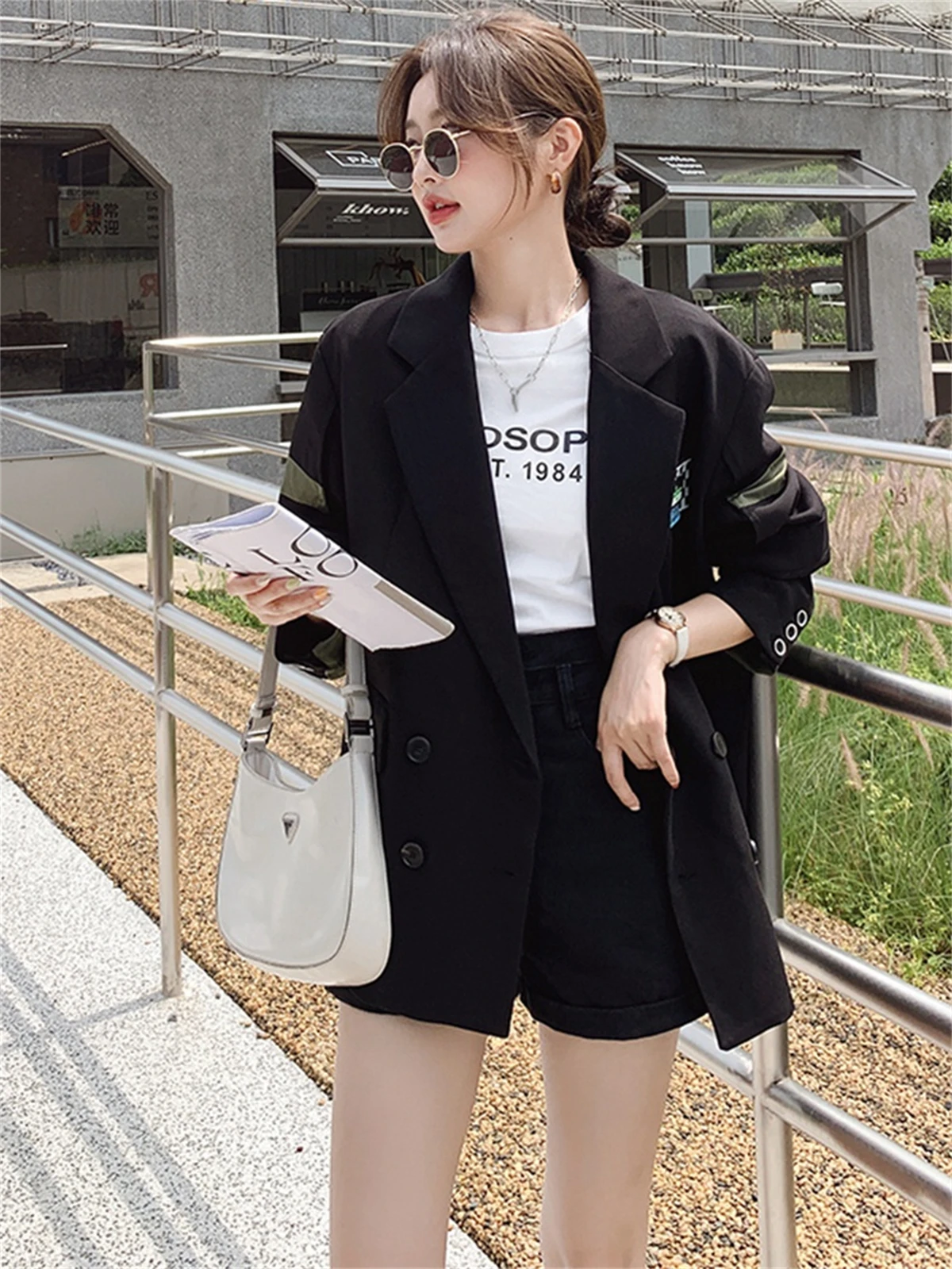 

Design Sense, Small Number Of Suits, Patchwork Coats, Women's New Korean Students' Senior Hong Kong Style Suits In Spring