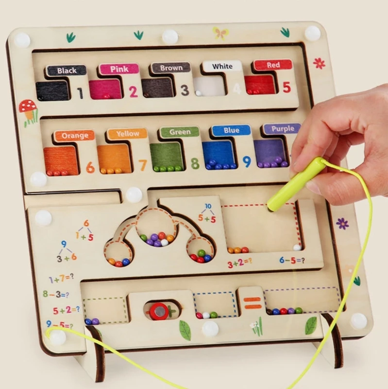 

Magnetic Pen Maze Moving Beads Toy Children Color Sorting Toy Kindergarten Toy