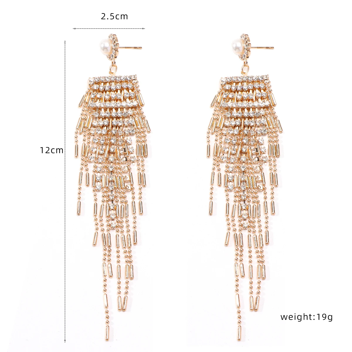 Элегантные висячие серьги с кисточками для женщин серебристые стеклянные