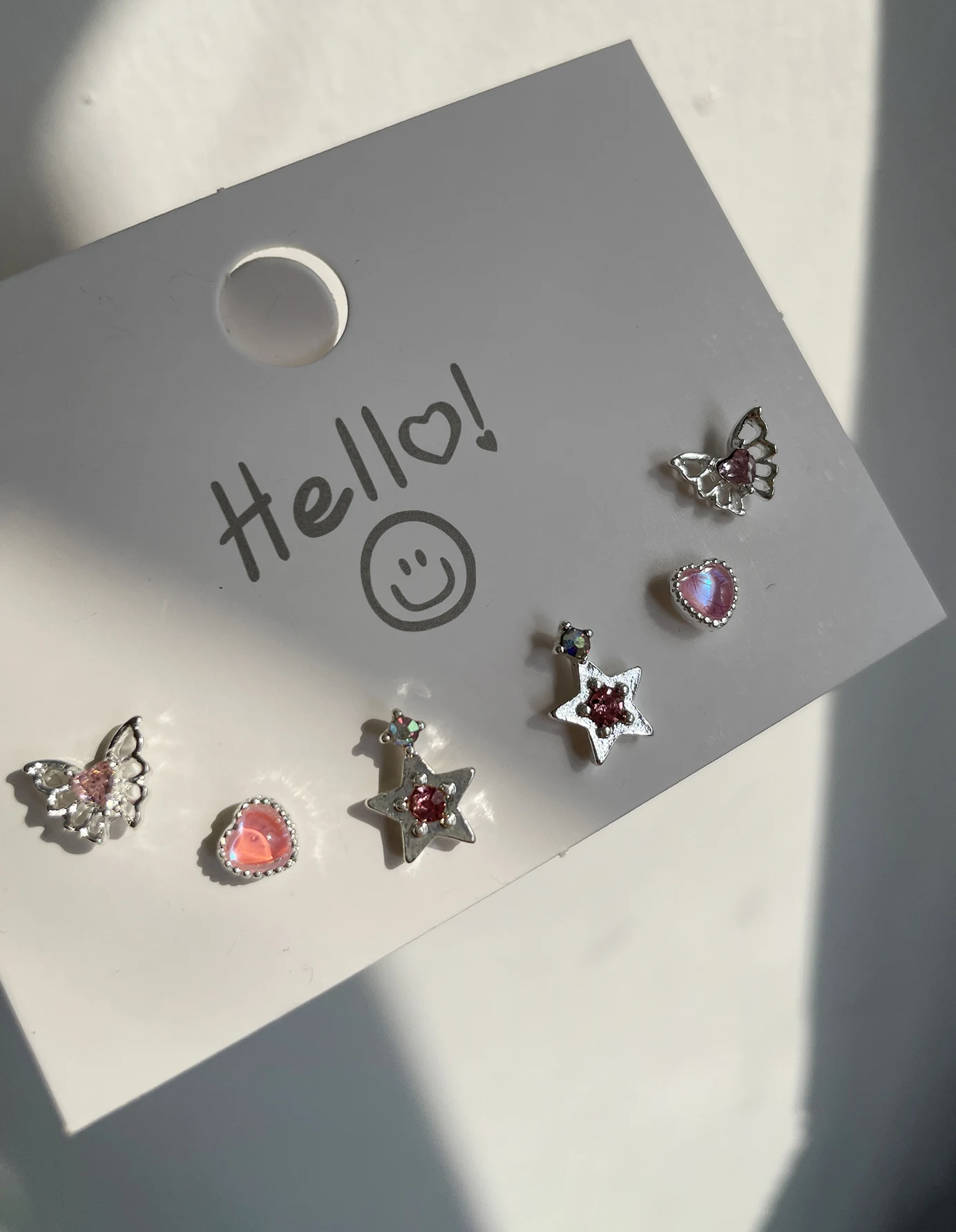 6 шт. изысканные серьги в виде бабочек звезда сердце полые модные из сплава