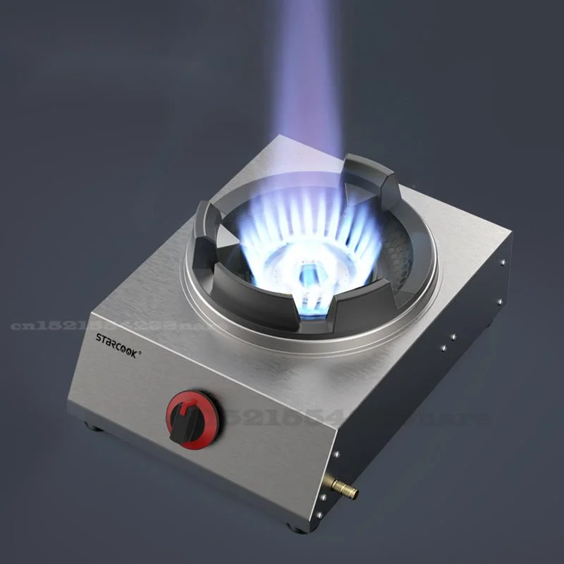 Thickened Stainless Steel Gas Stoves Commercial Fierce Fire Single Liquefaction Foci Household Pulse Electronic Ignition Cooker
