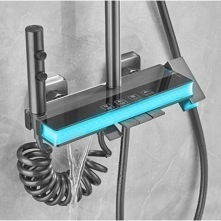 HUNNISE пианино цифровой набор для душа ванной комнаты качественный латунный