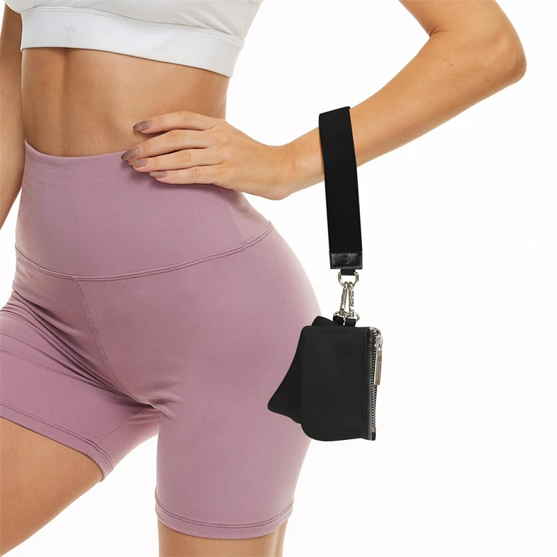 Портативный двойной кошелек с ремешком на руку маленький бумажник молнии