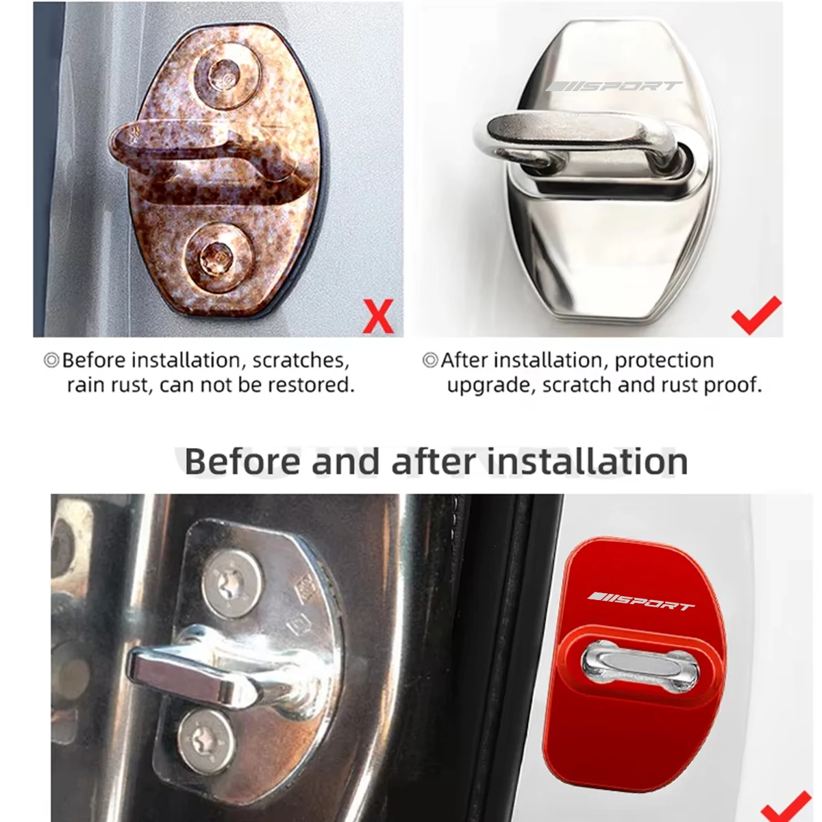 4 шт. защитный чехол для замка двери автомобиля Audi A1 A3 A4 A5 A6 Q3 Q5 Q7