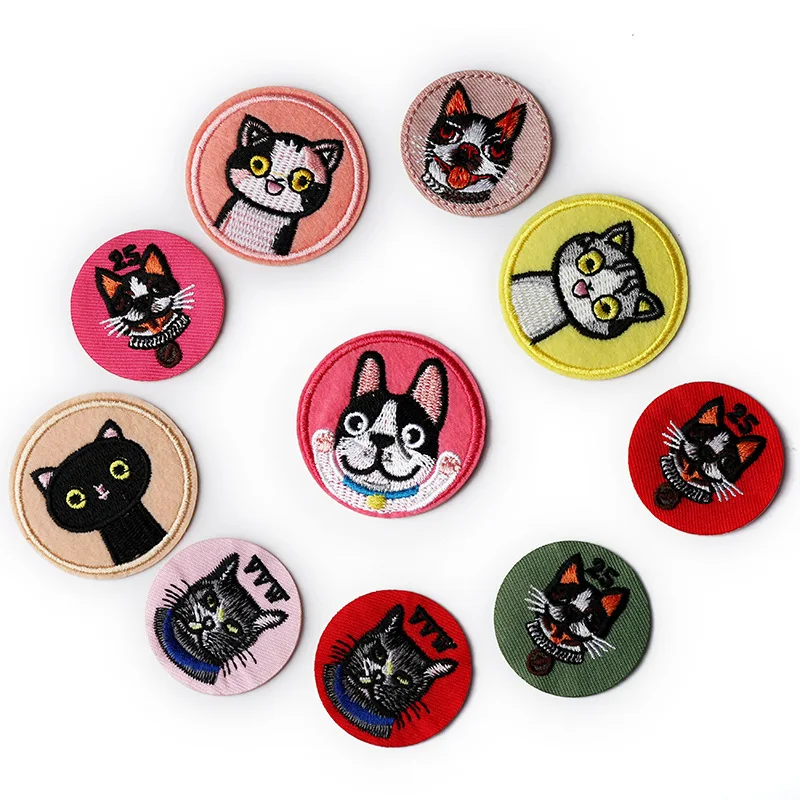 

50pcs/Lot Luxury Anime Round Cat Kitty Dog Neck Bell Embroidery Patch Shirt Bag Clothing Decoration Accessory Craft Diy Applique