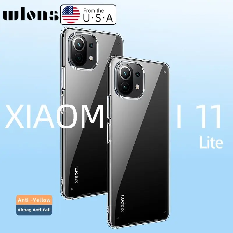 

Luxury Transparent Cover for Xiaomi 11 Lite 5G NE Soft Silicone Bumper Airbag Shockproof Hard Back Protection Case Accessories
