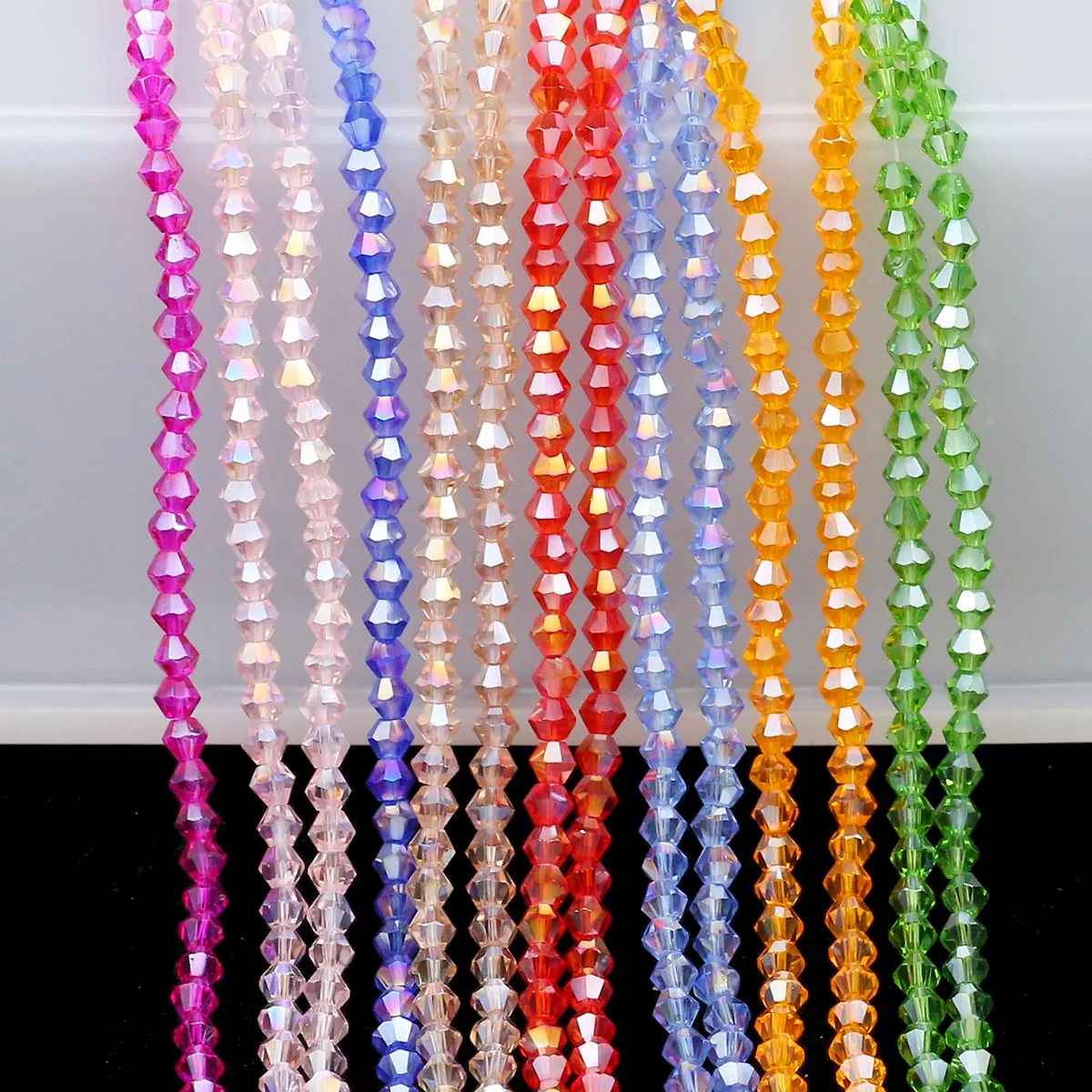 Стеклянные биконусные Австрийские граненые кристаллы незакрепленные бусины для