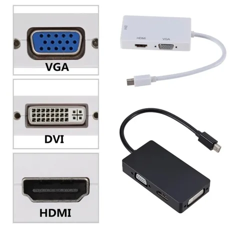 BGGQGG 3 в 1 переходник DisplayPort DP в HDMI-совместимый кабель адаптера DVI VGA 1080P Конвертер Коннектор для ПК проектора