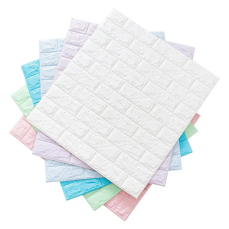 

10 шт., водонепроницаемые самоклеящиеся 3D-обои с имитацией кирпичной кладки