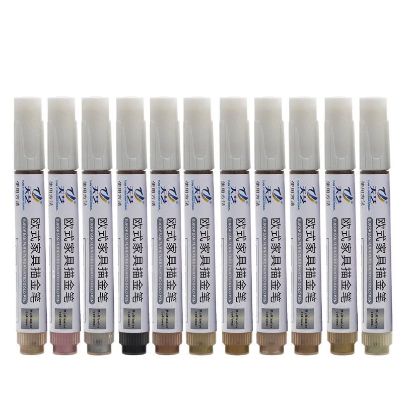 Tanie 2 Sztuk Europejski Złoty Marker Z Farbą Naprawa Lakieru Marker Do Drzwi Do Szafki Kreatywny Diy Ceramiczne Urządzenia