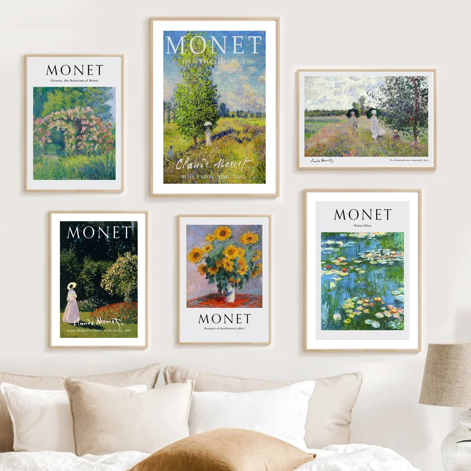 

Monet Sunflowers Water Lilies Lotus Poppy Field Garden Vintage Prints Posters Abstract Art Wall Pictures For Living Room Decor