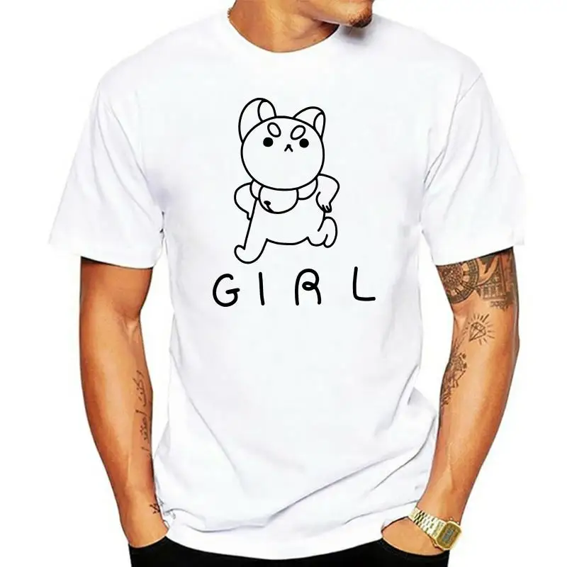 

Bee and & Puppycat Mens T-Shirt - Line Drawn Puppycat Girl Image Cartoon t shirt men Unisex New Fashion tshirt free