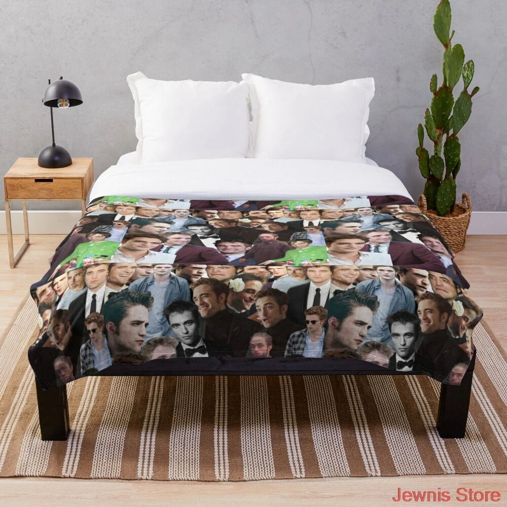 

Маска-коллаж Роберта патинсона, покрывало-одеяло, теплое украшение, кровать и диван, подходит для мужчин и женщин