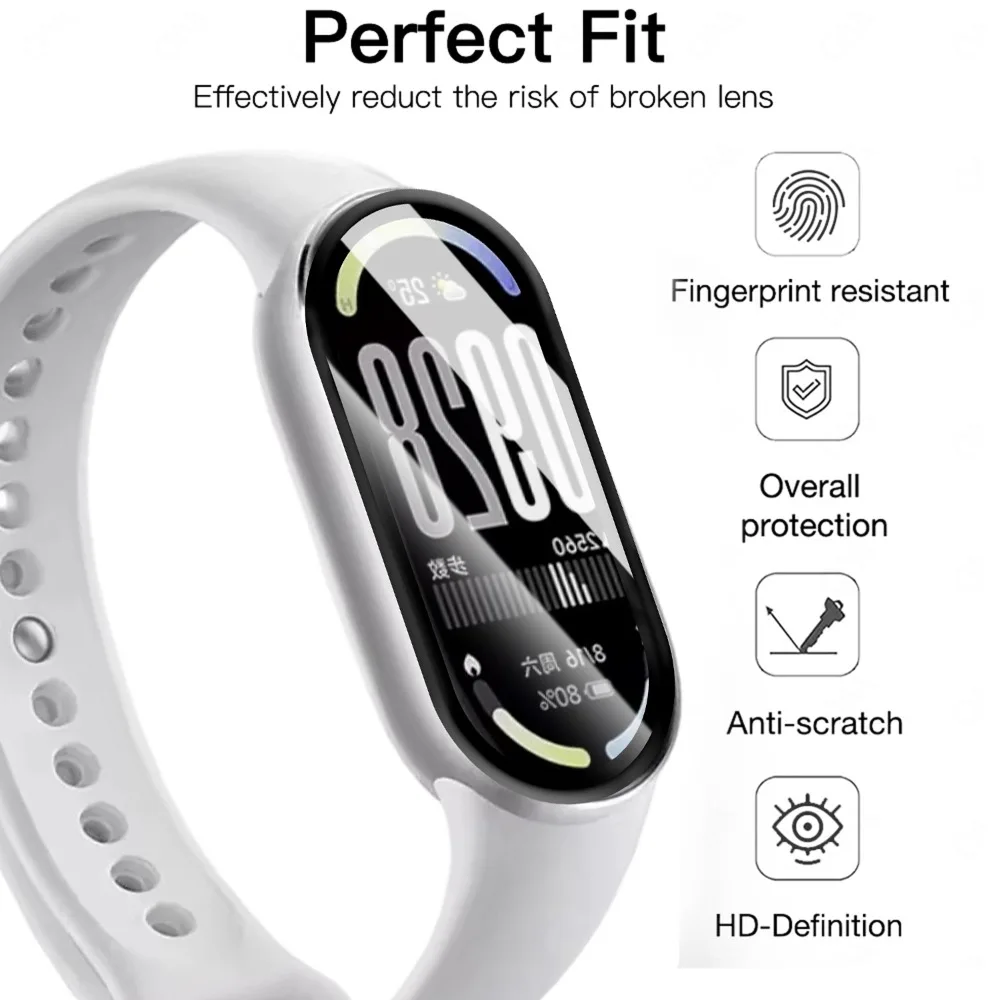 Фото 1-10 шт. Защитная пленка для экрана Xiaomi Band 10, полное покрытие, мягкая защитная пленка из ПММА HD, изогнутая защита для Mi Band 10, не стекло №5