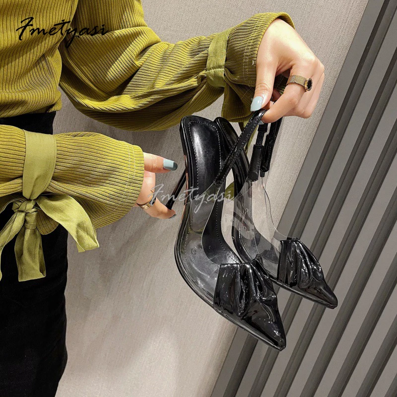 Elegant Woman Heeled Shoes 2023 Fashion Dancing Stileto Heels Black Solid Casual Pointed Toe Pumps