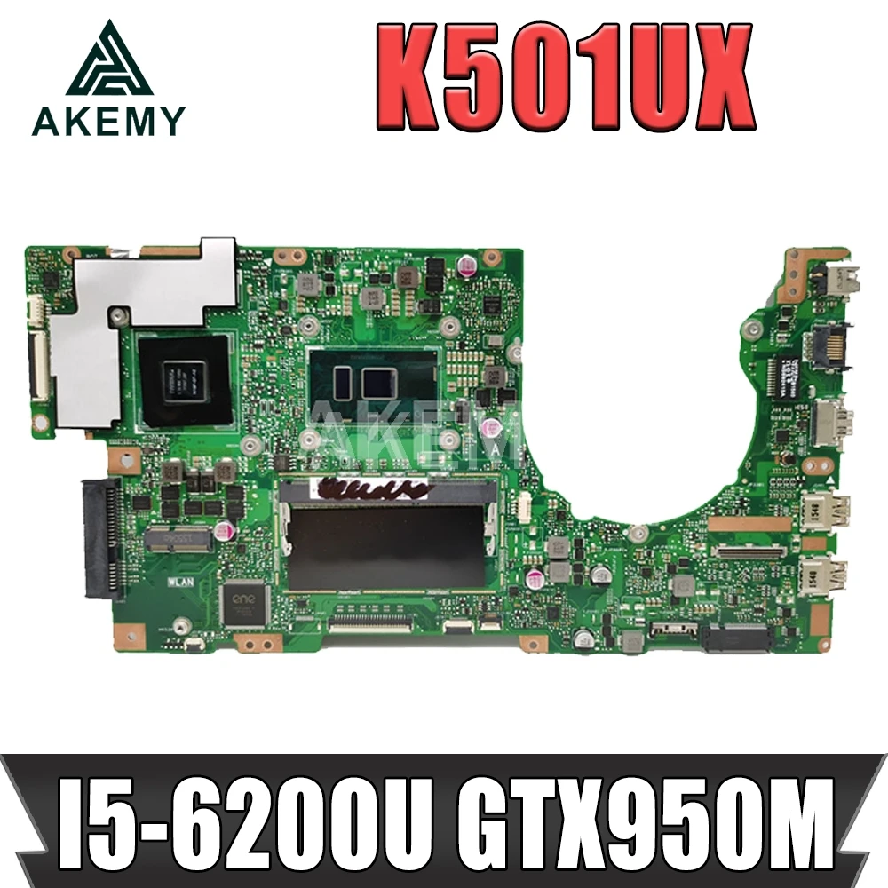 

Материнская плата K501UX для ноутбука ASUS K501UX K501UB, оригинальная материнская плата DDR3 4 ГБ/8 ГБ ОЗУ (отправлено наугад) I5-6200/6198U GTX950M EDP