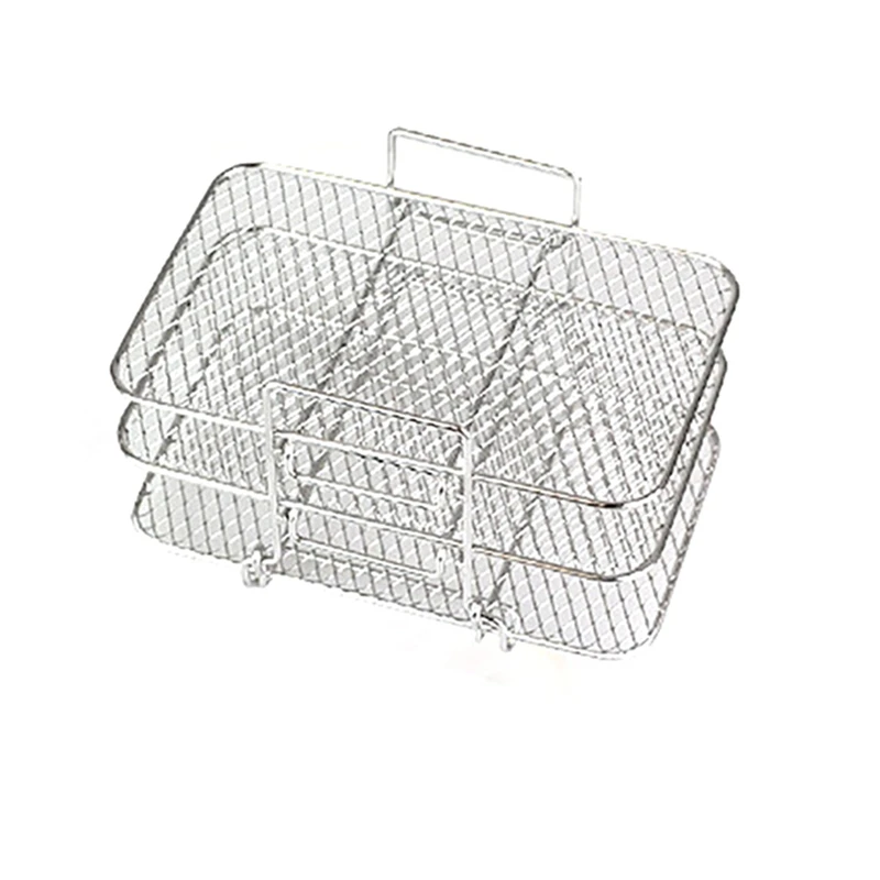 

Grill Stand Air Fryer With Three Stackable Layers Food Grade Stainless Steel Dehydrator Rack Accessories