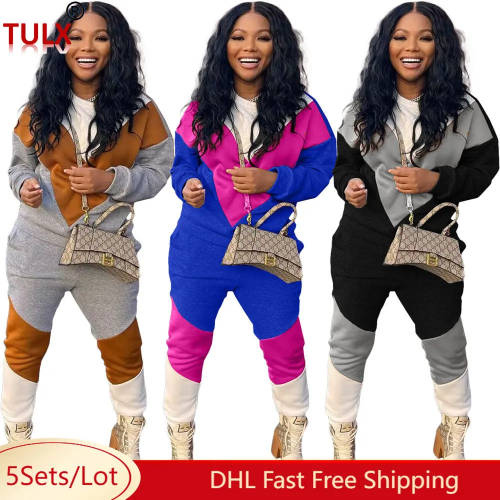 

Женский спортивный костюм из 2 предметов, пуловер с длинным рукавом и штаны, Осень-зима 9068