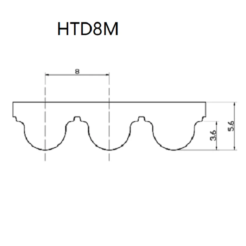 Полиуретановый зуб HTD8M 8 мм трансмиссионная конвейерная лента с открытым концом