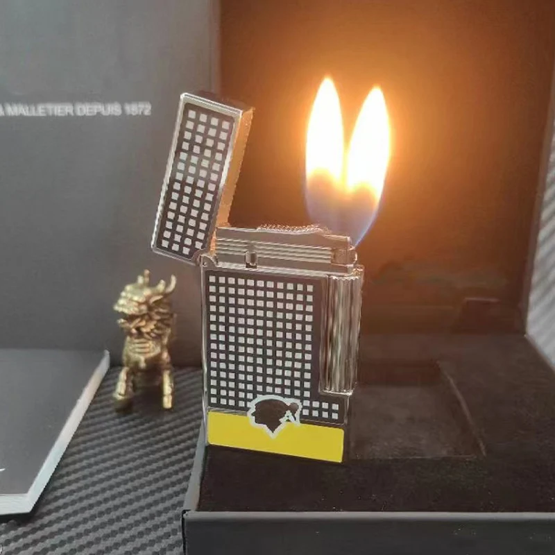 

Новинка газовая зажигалка Бутановая Зажигалка с двойным огнем пинг яркий звук табак сигарета зажигалка для сигар инструмент для курения мужской подарок Горячая Распродажа 029