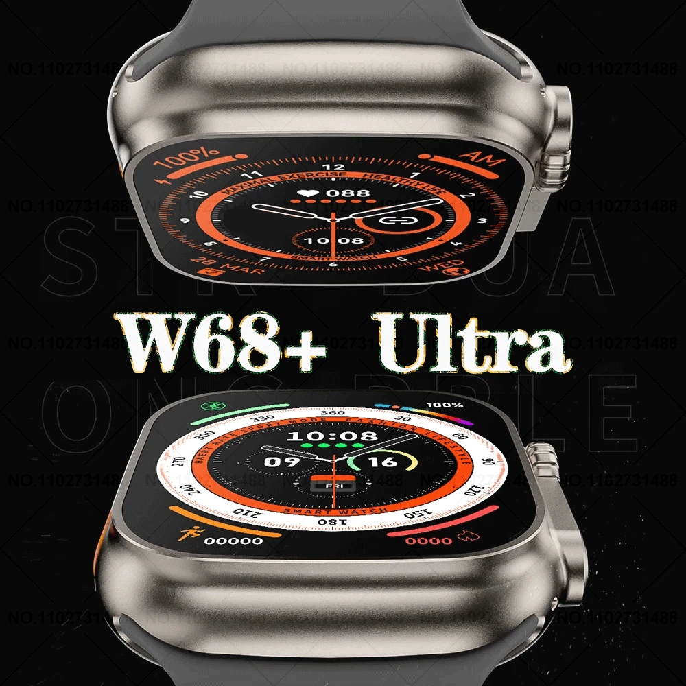 

Smartwatch W68+ Ultra New Upgrade 2.2inch 49mm Bluetooth Call NFC Wireless Charge reloj smartwatch for men pk hello watch h11