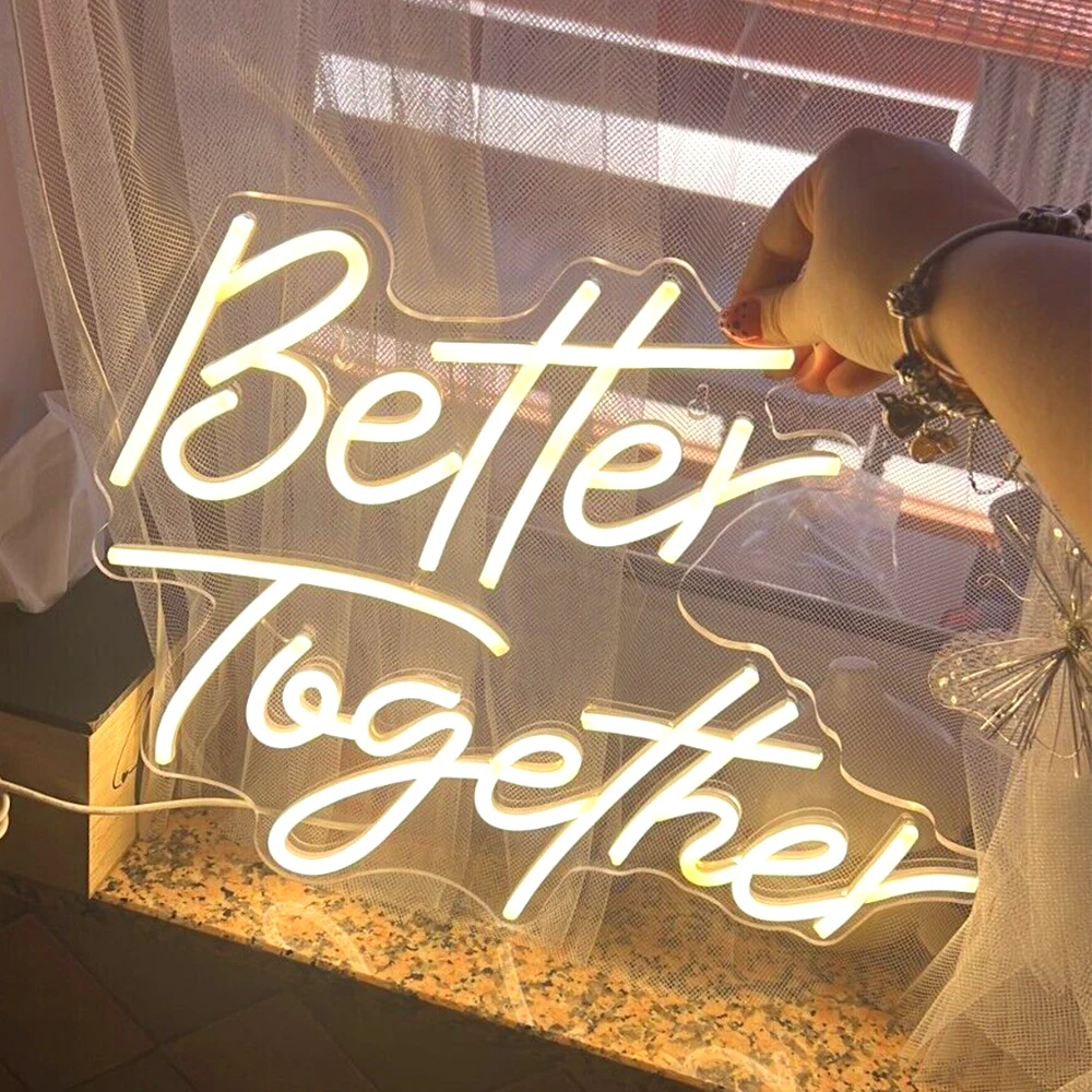 LED Better Together Neon Sign Decoration Custom Neon Signs Lights Home Bedroom Party Bar Wedding Exquisite Decoration