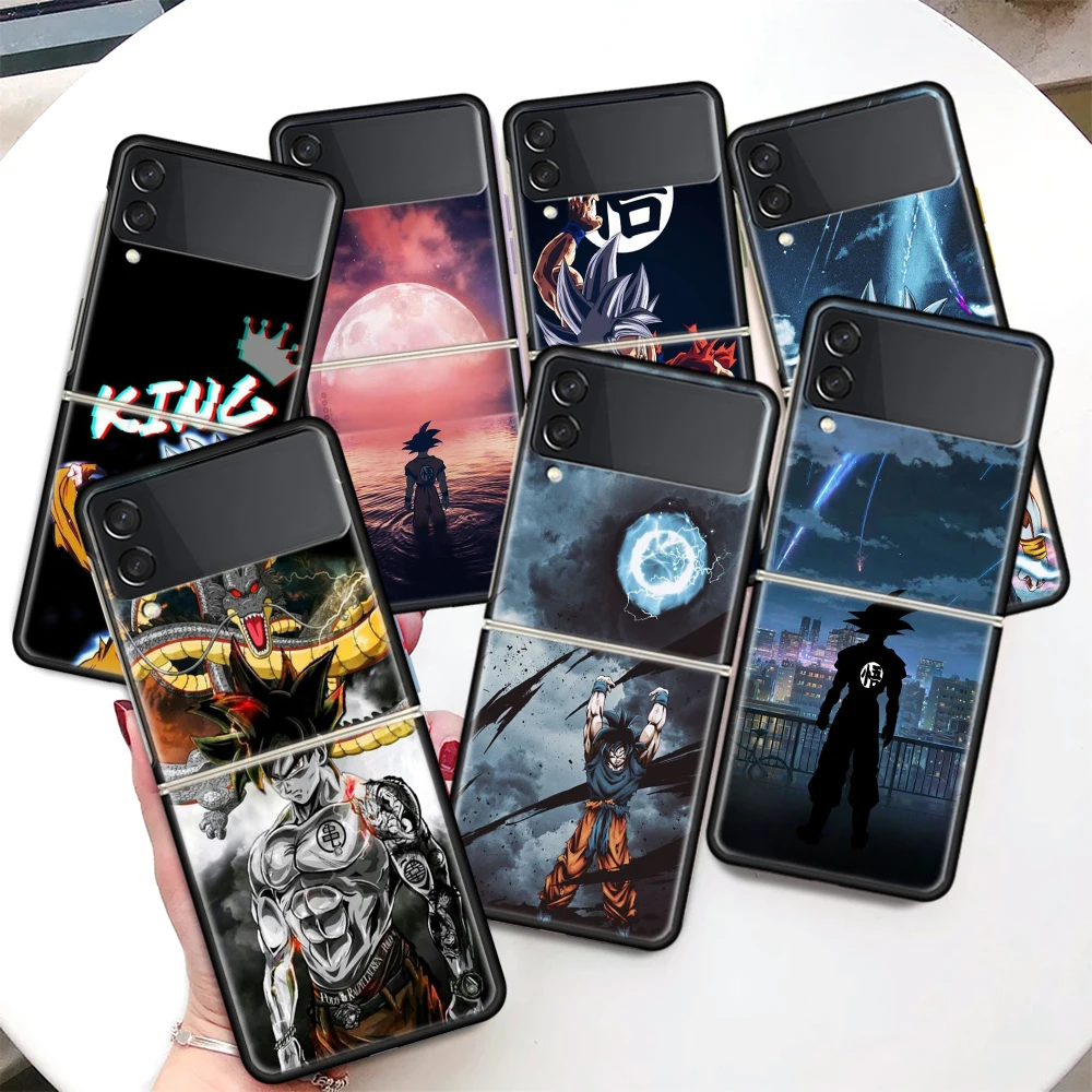 

Anime Goku Dragon Ball Coque Phone Case For Samsung Galaxy Z Flip 3 5G Black Hard Cover ZFlip 3 Luxury Shockproof Bumper Fundas