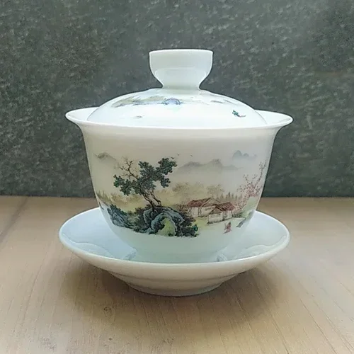 

Керамический гайвань JINGDE TEA SET сине-белый 160 мл