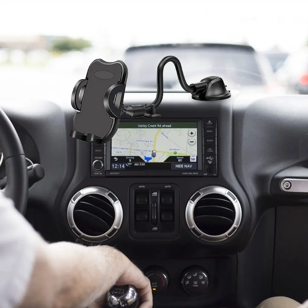 

Держатель телефона на приборную панель для автомобиля, 360 °, широкий обзор, гибкий длинный кронштейн, универсальная система громкой связи, а...