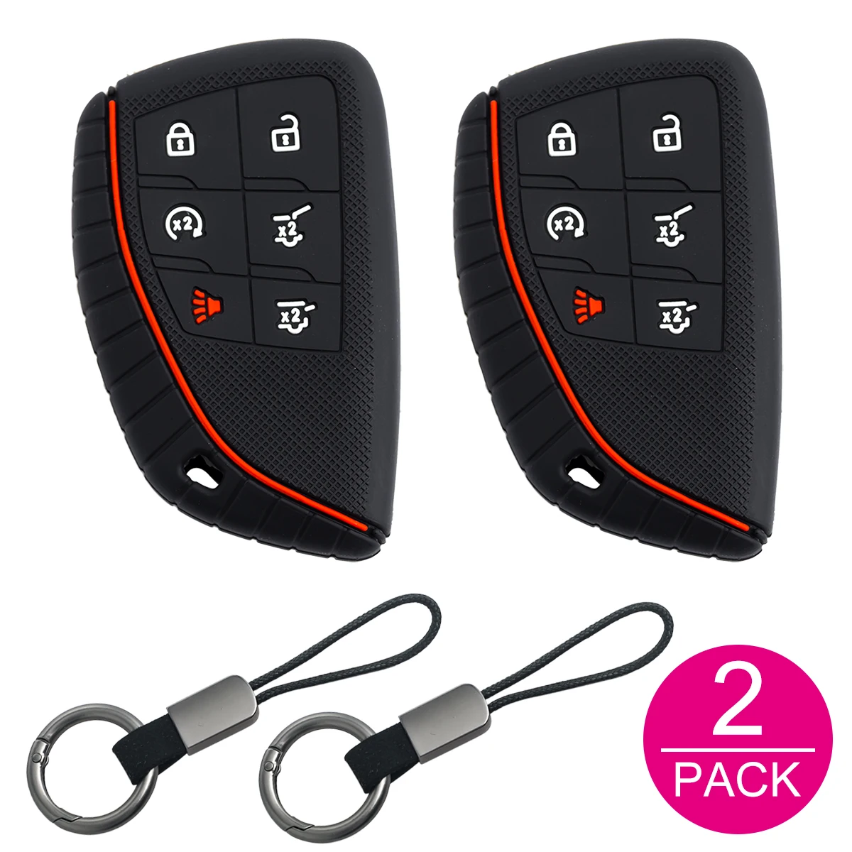 Для Chevrolet Tahoe Suburban GMC Yukon силиконовый 6-кнопочный автомобильный брелок с кольцом-цепочкой, защитный чехол 2021 2022 2023 2024 2025